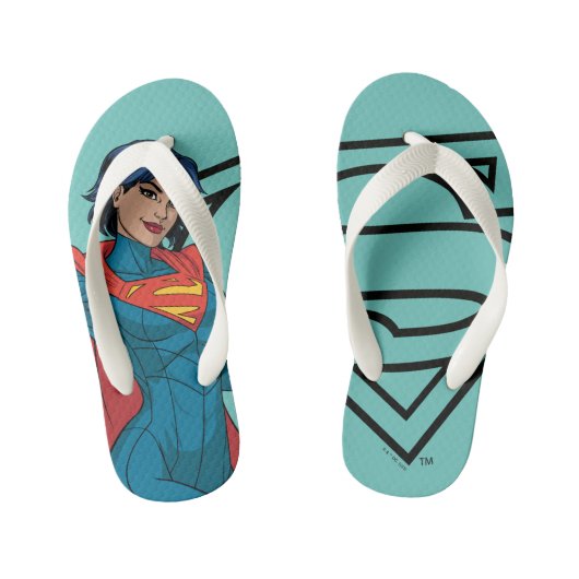 Tongs Enfants Supergirl Hovering en costume bleu (Semelle)