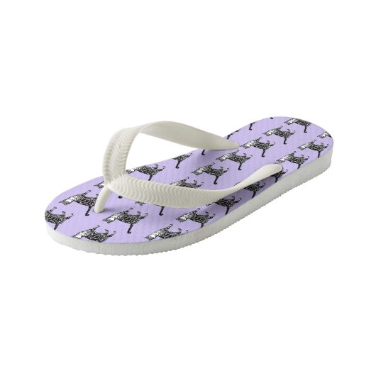 Tongs Enfants Tabby Chat Plage Violet Flip Flops Thongs (Incliné)
