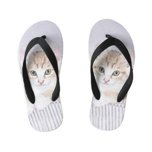 Tongs Enfants Tabby Orange Kitten Peinture - Art Chat original