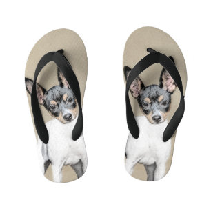 Tongs Enfants Tableau Rat Terrier - Cute Original Chien Art