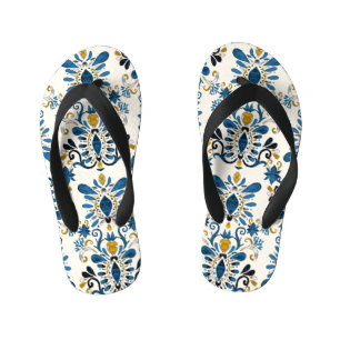 Tongs Enfants teinture à cravate Ikat, aquarelle tribale