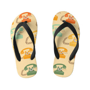 Tongs Enfants Téléphones rétro, motif sans couture colorée.