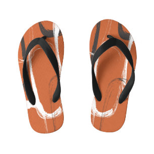 Tongs Enfants Texture de brosse : Arrière - plan orange sans cou
