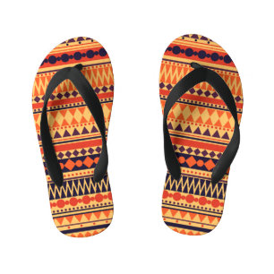 Tongs Enfants Texture tribale : motif rayures vintages.