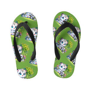 Tongs Enfants Tigre blanc et panda  