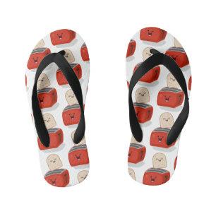 Tongs Enfants Toast de Cute kawaii et dessin animé de grille-pai