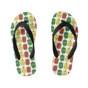 Tongs Enfants Trio de poivrons mignons capsicum chantant en dess