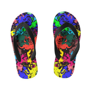 Tongs Enfants Twirls colorés Abstraits /
