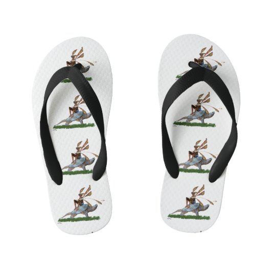 Tongs Enfants Un Garçon À Cheval Sur Turtle Flip Flops (Semelle)