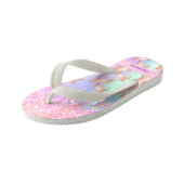 Tongs Enfants Unicorn rose violet parties scintillant gouttes no (Incliné)