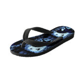 Tongs Enfants Unicorne Fée magique noire dans la forêt noire (Incliné)