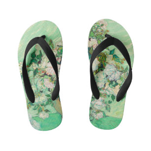 Tongs Enfants Vase de Vincent Van Gogh avec roses roses Art fin