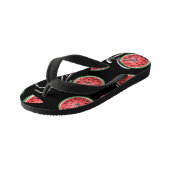 Tongs Enfants Vélos à roue de pastèque, motif d'été. (Incliné)