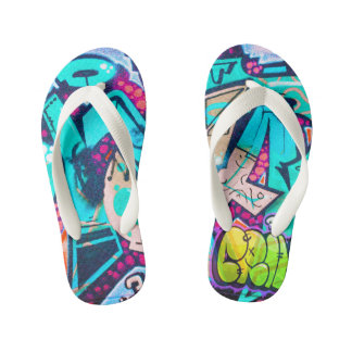 Tongs Enfants Vibrant Geometric Pattern Summer Flip Flops