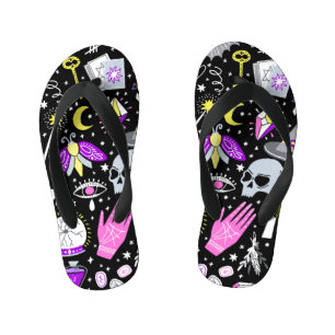 Tongs Enfants Vintage tartan brun-orange.