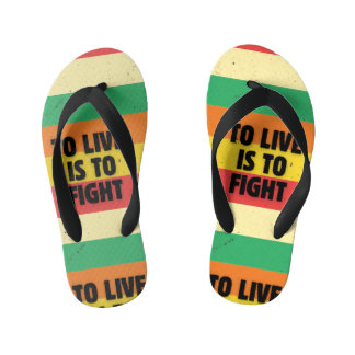 Tongs Enfants Vivre, c'est combattre - Retro Stripes Inspiration