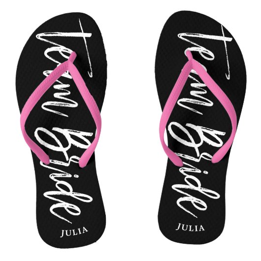 Tongs Épouse d'équipe| Mariage de nom personnalisé du st (Semelle)