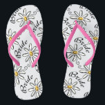 Tongs Épouse florale Daisy<br><div class="desc">Tongs de mariée et chaussures décontractées.</div>