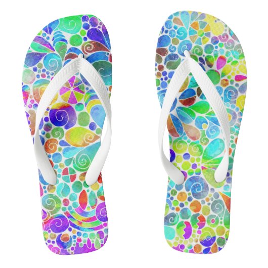 Tongs Esquisse Imaginaire Art - Fleurs Abstraites 2 (Semelle)