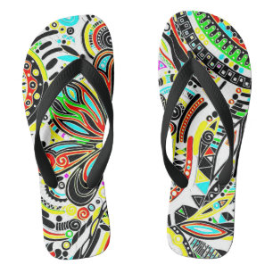 Tongs Esquisse Imaginaire Art - Fleurs Abstraites 3