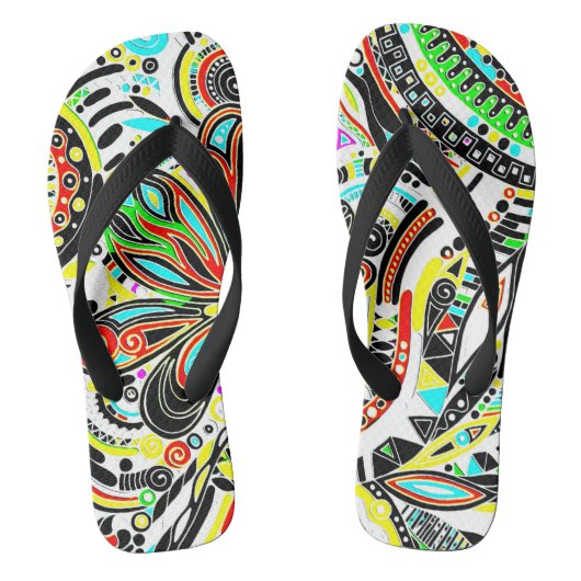 Tongs Esquisse Imaginaire Art - Fleurs Abstraites 3 (Semelle)