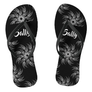 Tongs Essuie-glace de nom personnalisé en noir