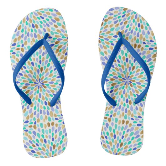 Tongs Été Fleur d'or bleu éclate (Semelle)
