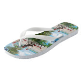 Tongs Été Noël bébé sur la plage répéter Design (Incliné)