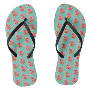 Tongs Eté Watermelon Aquarelle Paire Fruit tranché