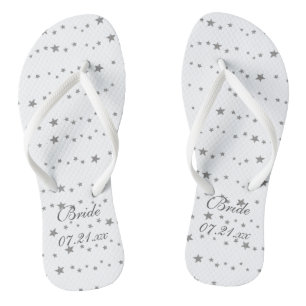 Tongs Étoiles d'argent vivaces Flipflops de mariées pers