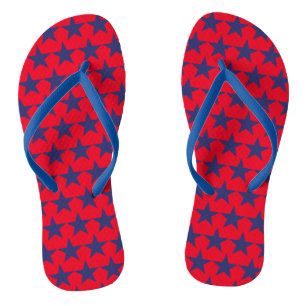 Tongs Étoiles Rouge blanc bleu USA motif patriotique