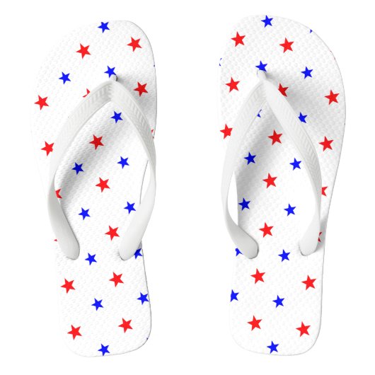 Tongs Étoiles Rouges et Bleues - Motif Ciel Étoilé (Semelle)