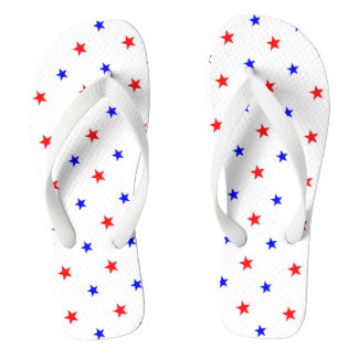 Tongs Étoiles Rouges et Bleues - Motif de Ciel Étoilé