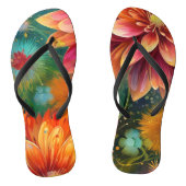 Tongs Explosion florale : Motif couleur éclatante (Semelle)