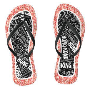 Tongs Fabuleux drapeau hongkongais couleurs patriotique