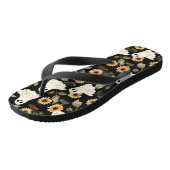 Tongs Fantômes de goth d'été et tournesols Éffrayants (Incliné)