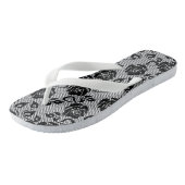 Tongs Faux Black Lace Rose Fishnet Flip Flops (Incliné)