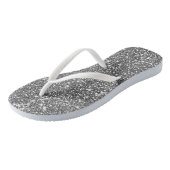 Tongs Faux Parties scintillant gris argent Texture look  (Incliné)