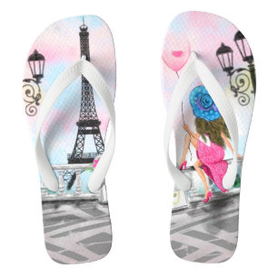Tongs Femme avec ballon Paris Flip Flops Tour Eiffel