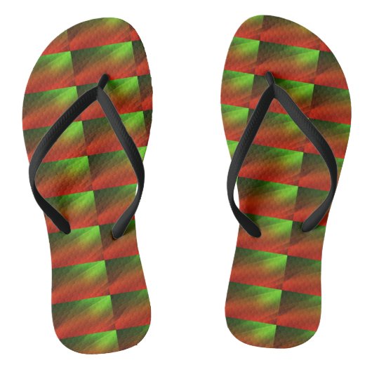 Tongs Femmes Rouge et Vert (Semelle)
