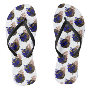 Tongs Ferme bleue sur cercle noir