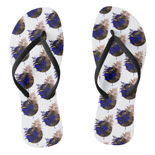 Tongs Ferme bleue sur cercle noir (Semelle)