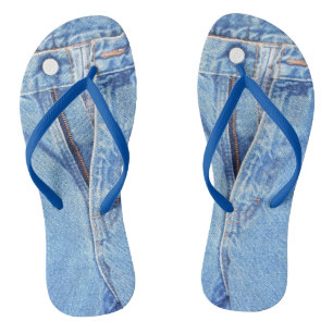 Tongs Fermeture à glissière en jean bleu