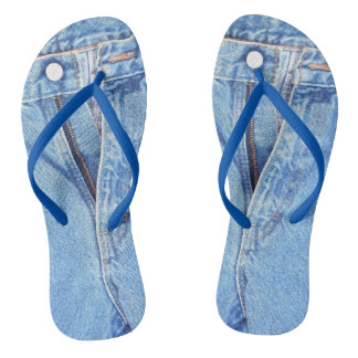 Tongs Fermeture à glissière en jean bleu