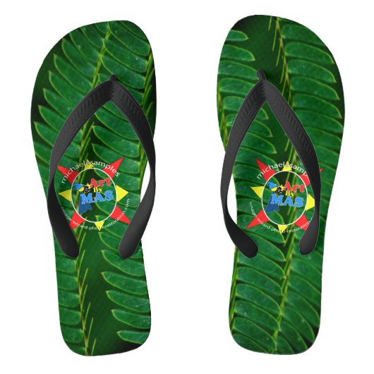 Tongs Fern Foliage avec logo Art By MAS. (Semelle)