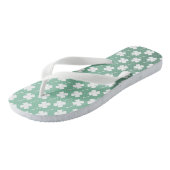 Tongs Fern Vert Blanc Shamrock Amusant Motif mignon Luck (Incliné)