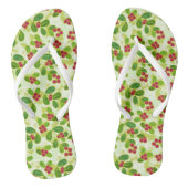 Tongs Festive Motif de fruits de canneberge, vert (Semelle)