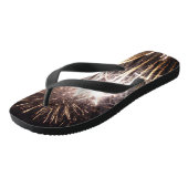 Tongs Feu d'artifice blanc et or I Fête patriotique (Incliné)