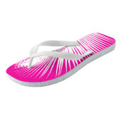 Tongs Feuille de palme - blanc sur rose fuchsia (Incliné)