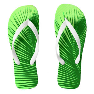 Tongs Feuille de palme - émeraude et vert citron